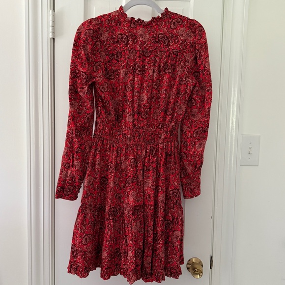 Ulla Johnson Mini Ruffle Liv Red Floral Dress | size 0 - Picture 8 of 10